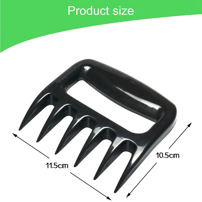 Meat Shredder Claws Wooden Handle Stainless Steel Bear Paws Chicken Separator Handler Food Forks Puller Barbecue BBQ Tools rvs (8)