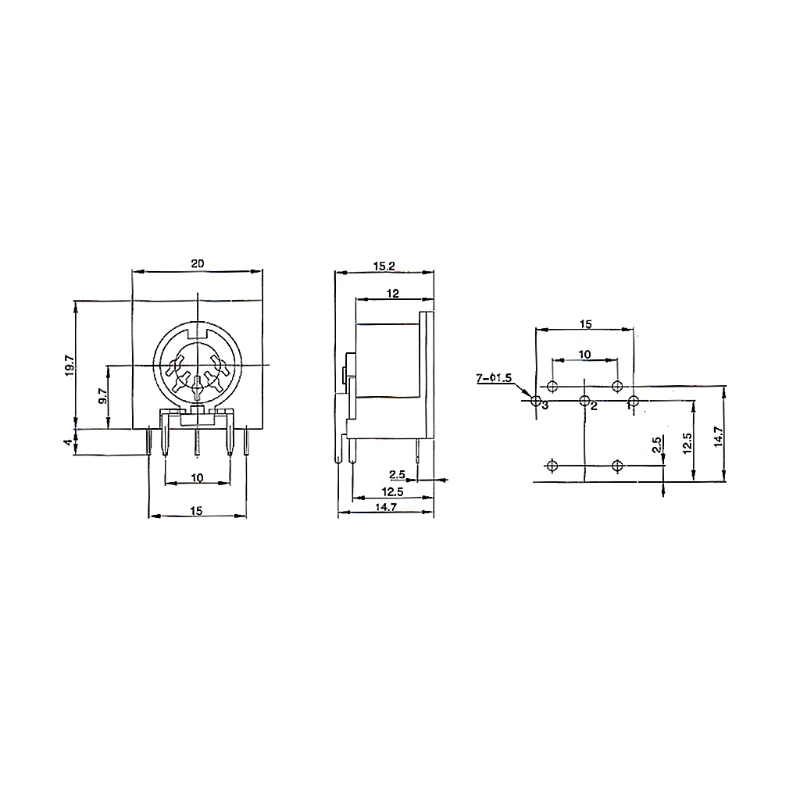 10 шт./компл. монтажная панель PCB гнездовой разъем DIN5 DIN 5 контактный DS 01