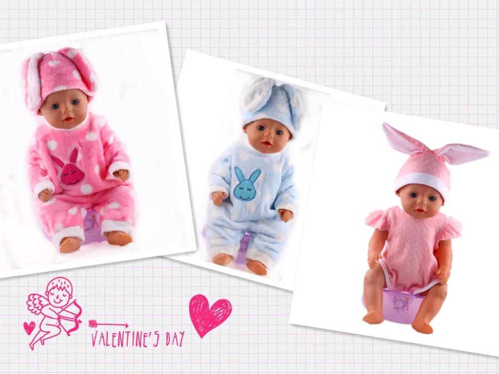 3 different colours Fashion Rabbit outfit Winter suit For 43cm New Baby Born Zaft free shipping