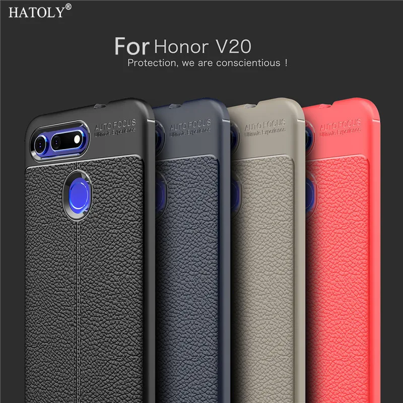 

For Cover Huawei Honor View 20 Case Capas Silicon Leather Case For Huawei Honor V20 Bumper Phone Case Funda Honor V20 Case