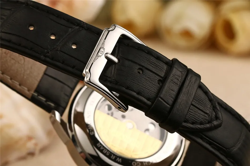 GUANQIN Mens watch Luxury Automatic Watch Men Mechanical Movement Wristwatches Waterproof Watches Top Brand White Day Display