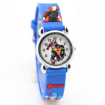 

New 3D Cartoon Marvel's The Avengers doll kids Watch Children Kids Boys Students Quartz Wristwatches Relojes Montres kol saati