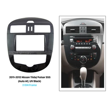 

Seicane UV Black 2 Din refitting Dash Panel Car Radio Fascia for 2011 2012 Nissan Tiida Pulsar SSS with Auto AC CD stereo Frame