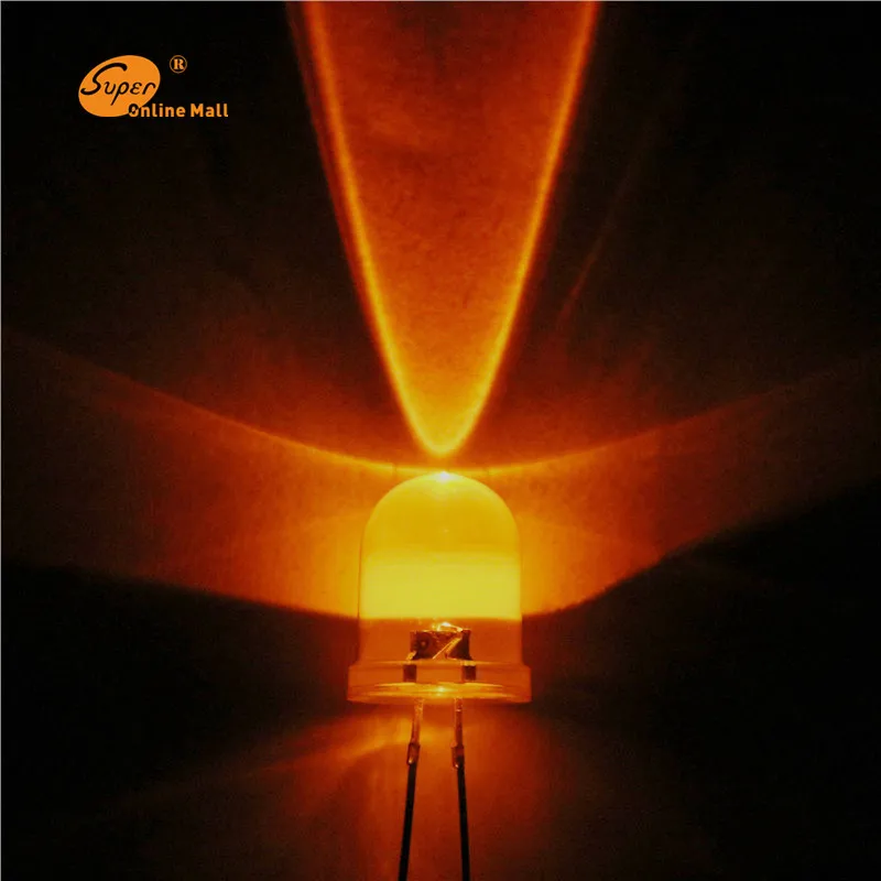 2x Ultrahelle LED Dioden 10mm - Weiß, 14000-16000 Mcd, Perfekt Für Elektronik Projekte