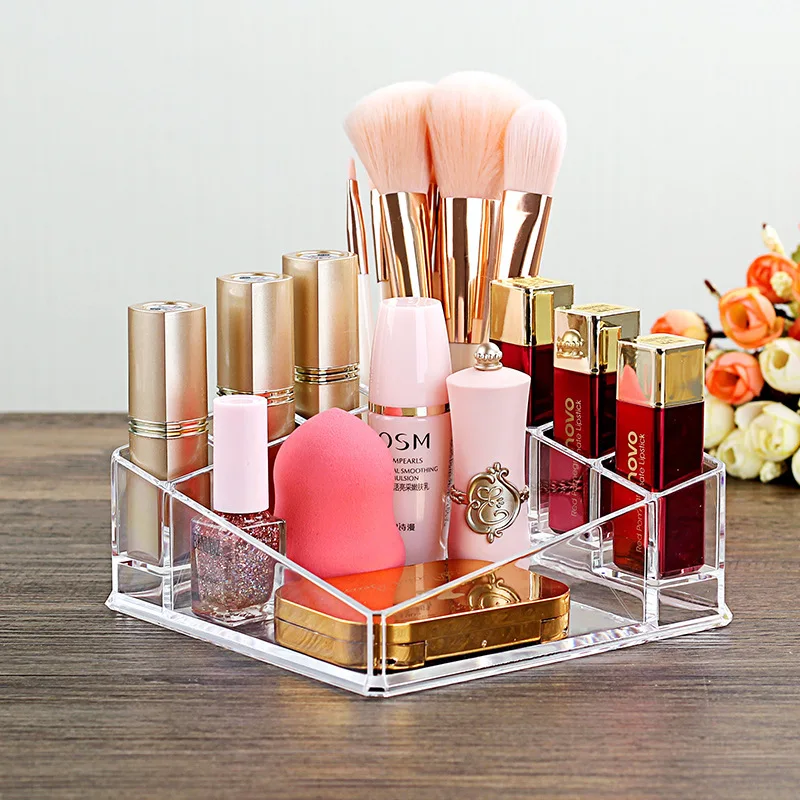

Acrylic Desktop Cosmetic Organizer, Transpatent Makeup Tools Storage Box, Lipstick, Brush Sorting Container, Skin Care Holder