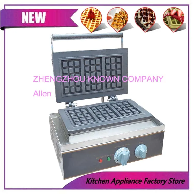 

3 pcs Electric waffle maker Square Waffle Machine Commercial Belgian Waffle Baker