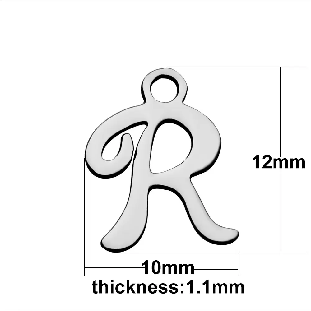 26 шт. буквы из нержавеющей стали браслет талисманы штамповки букв для ювелирных изделий A-Z размер 10*12 мм один тег Алфавит Кулон Шарм DIY ювелирные изделия