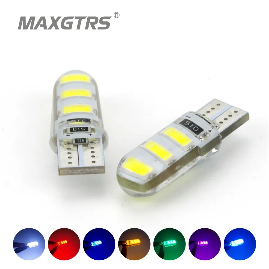 

20x T10 194 168 W5W 6Smd 5730 Car Led Silicone Shell Auto Dome Parking Lights Side Wedge License Plate Light Lamp Bulb