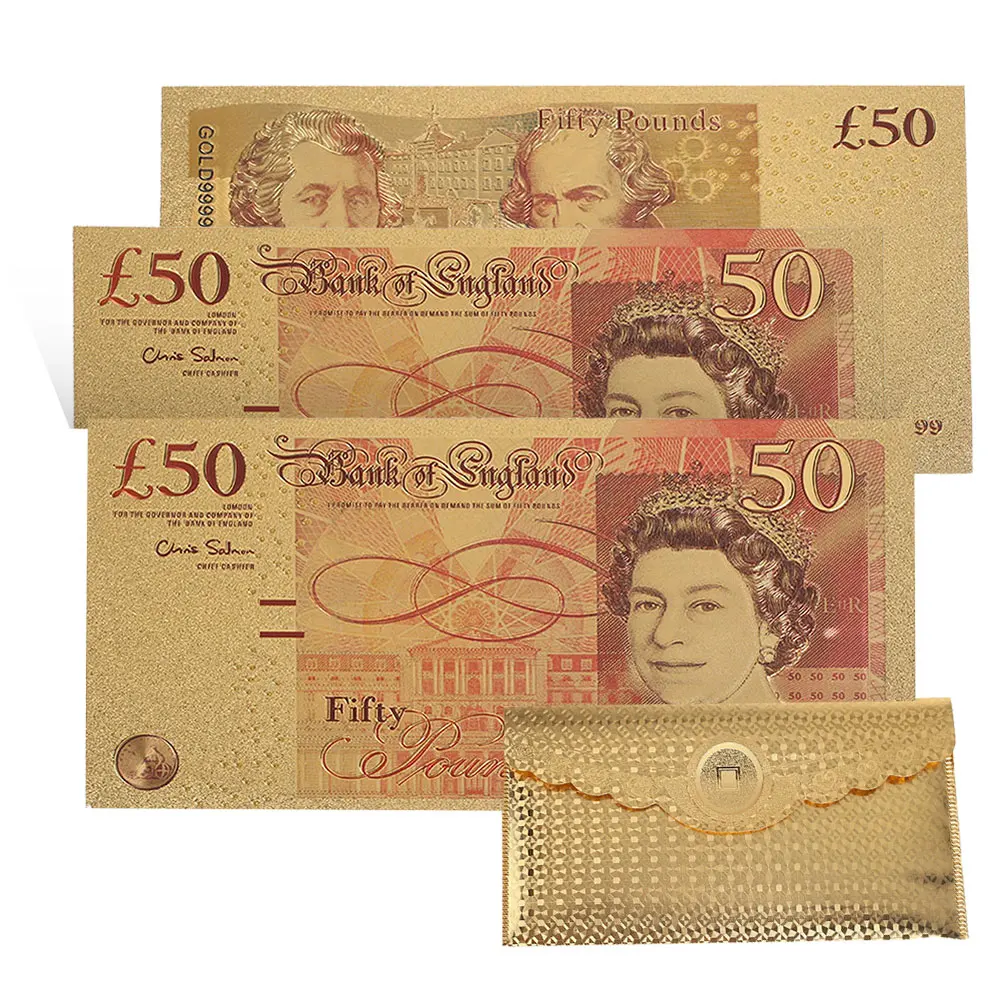 

Banknotes Antique Antique Plated Decoration Commemorative Notes Fake Money Souvenir Realistic 50 Euro Gold Gifts Pounds