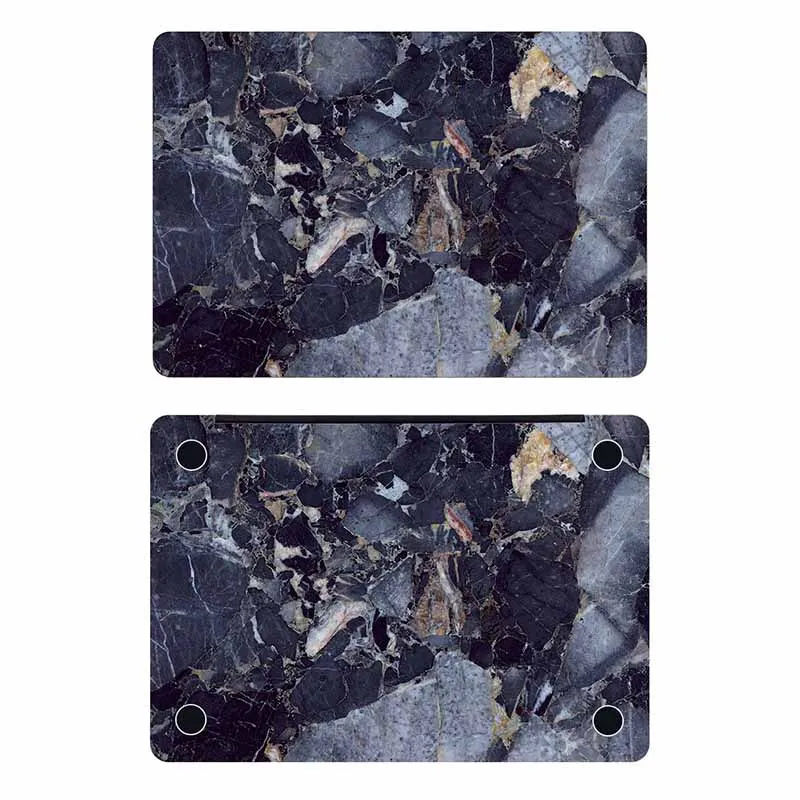 Синяя мраморная зерно полное покрытие кожи для Macbook Стикер 13 Pro Air retina 11 12 15 дюймов Mac Mi поверхность книга Ноутбук наклейка КОЖА - Цвет: AD side