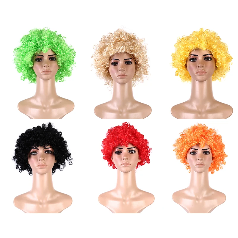 

1PCS Reusable Party Hats Masquerade Clown Costume Explosion Curls Wig For Adult Children Funny Halloween Party Supplies 6Colors