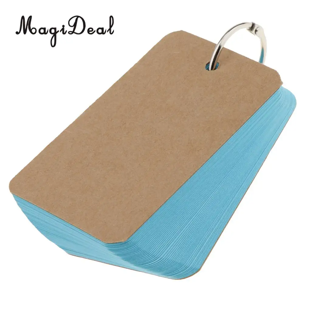 50 Sheets Blank Note Cards Flash Cards Study Cards with Binder Ring Message Cards Invitation Cards Thank You Note Cards