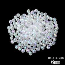 Wholesale 2016 Fashion Transparent Color Acrylic Beads Spacer Ball Beads Fit Jewelry Handmade 200PCs 6mm