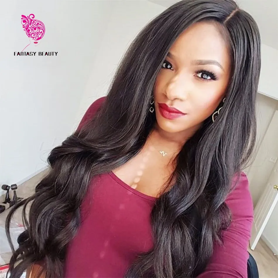 4x4 Silk Top Full Lace Wigs Virgin Peruvian Hair Glueless Natrual Wavy