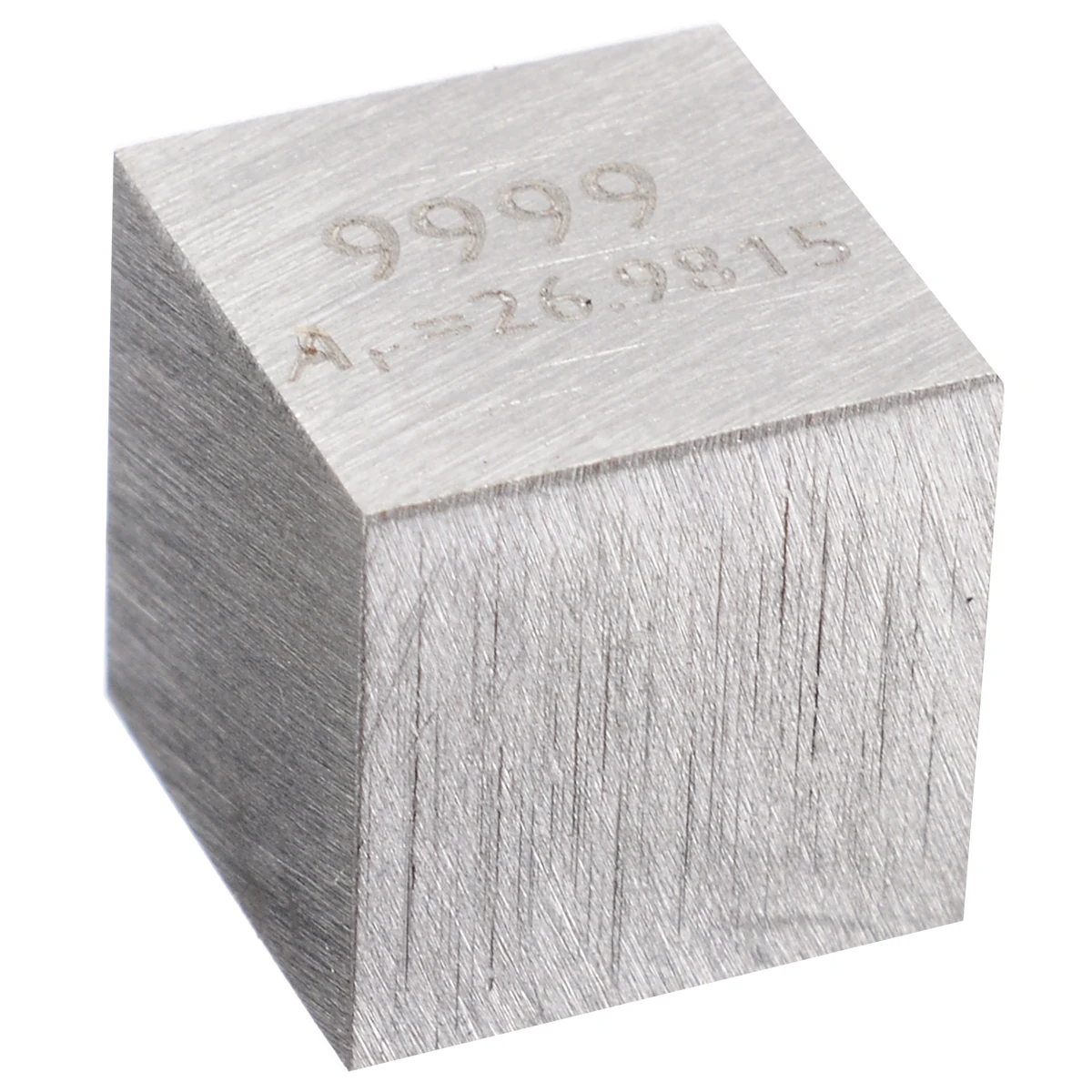 New 1Pcs 99.99% High Purity Aluminum Alloy 10mm Length Cube Carved Element Periodic Table