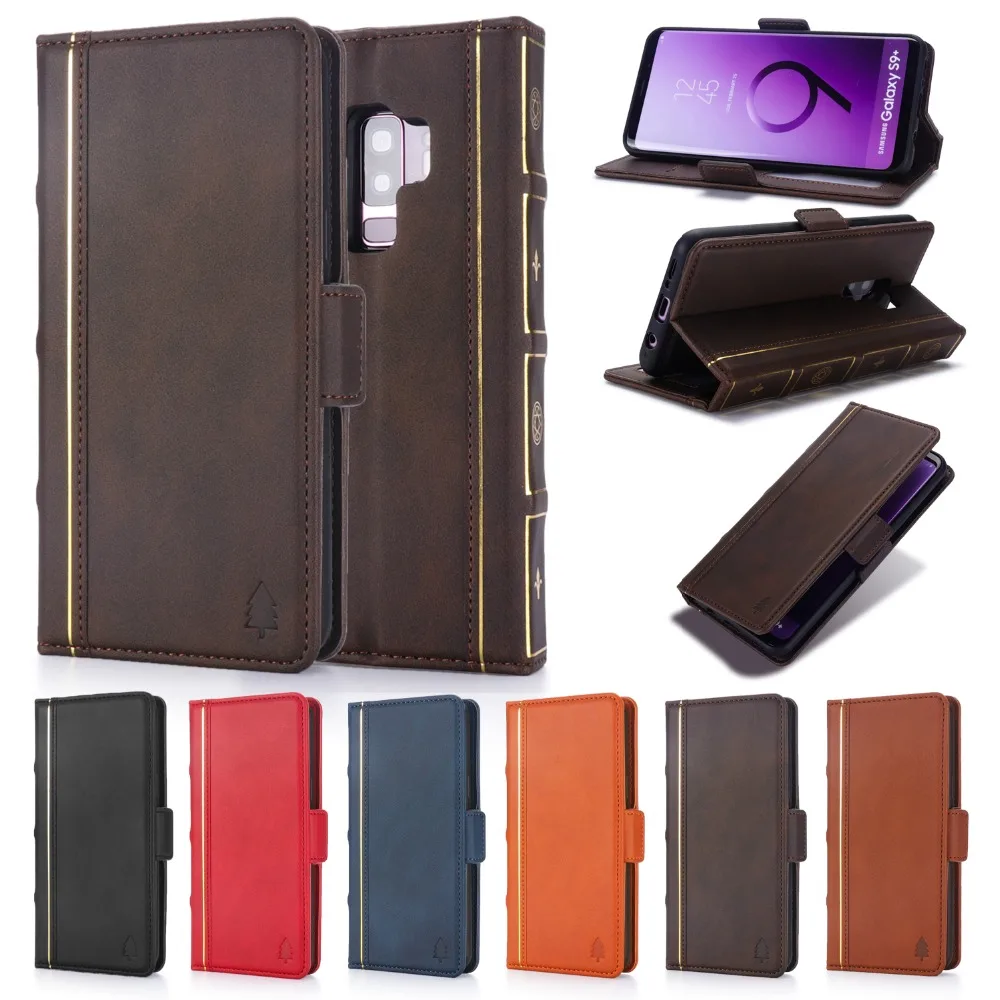 

Fo Samsung Galaxy S8+ S9+ Note8 9 pu Retro Leather Book Stand Wallet Detachable Magnetic 2 in 1 Removable Card Cover Case