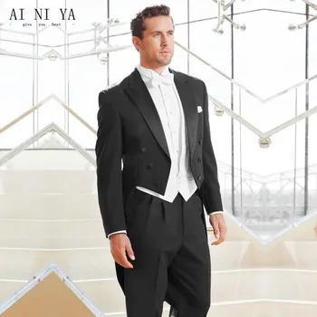 

New men tuxedo three-piece formal occasio noble style restoring ancient ways suit three-piece elegant pure color groom suit