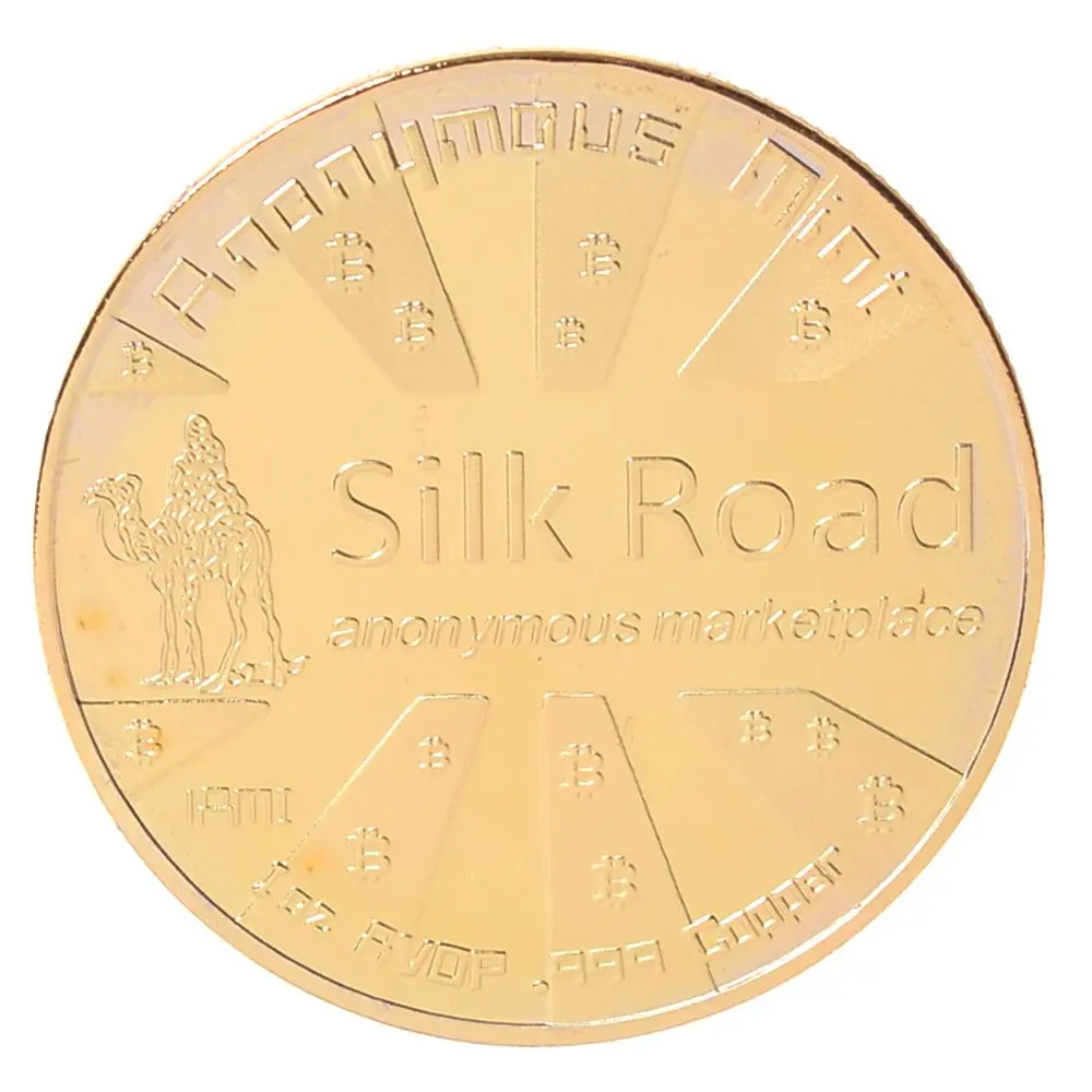 2017 Gold Silk Road Bitcoin BTC Coin Commemorative Coins Collectible