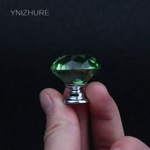 10 шт. 30 мм K9 зеленый прозрачный кристалл сверкающий бриллиант ручки шкафа комод ручки для дверцы ящика для мебели