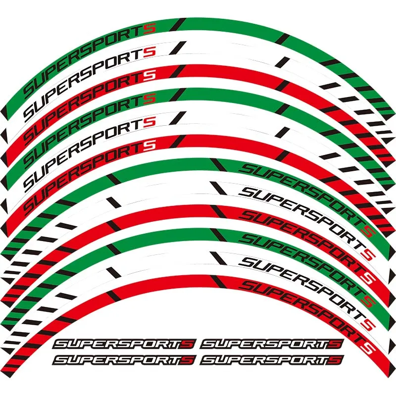 12 X толстый край внешний обод стикеры колеса в полоску наклейки FIT DUCATI super sport supersport s 939