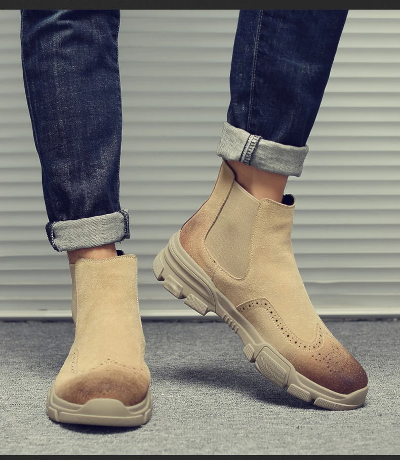 Men's Ankle Boots' Desert Casual Military Boots Men Tactical Boots Army Slip-on Fashion Chelsea Winter Boots' Men Big Size 11 46 (2)