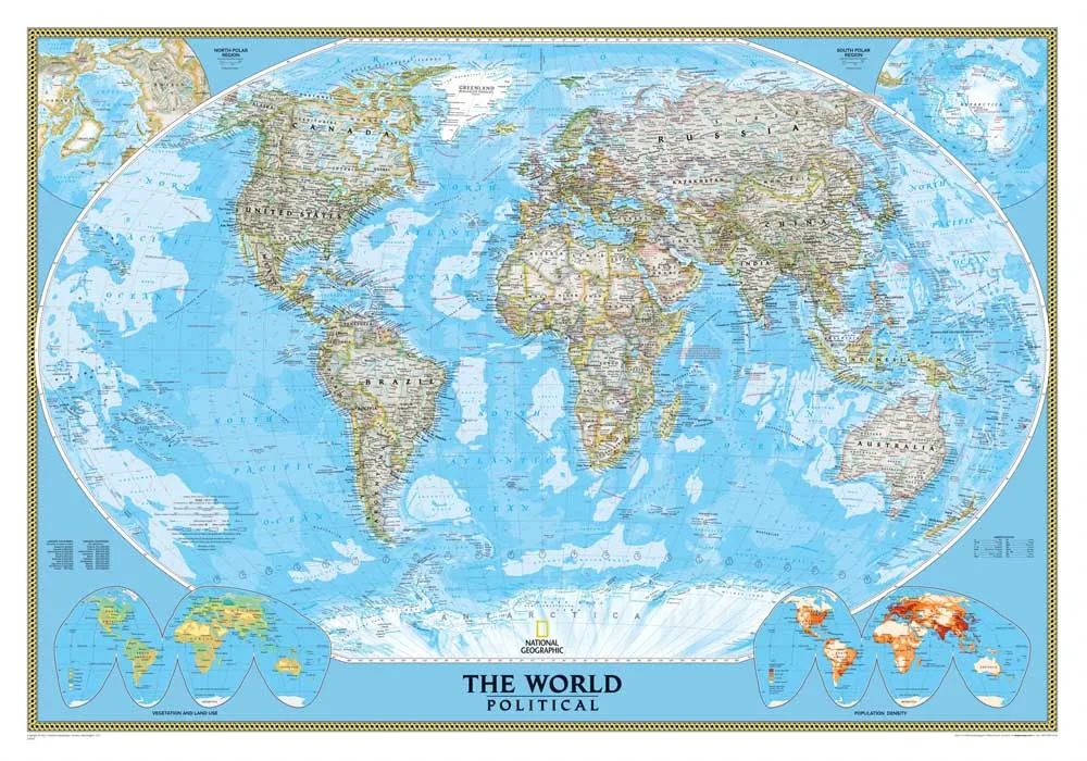 

World political map Waterfall Wall Art HD Picture Canvas Print Oil Painting Modern wall art sticker for living room cafe IP027