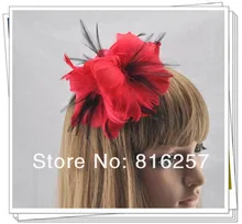 Free shipping 9 colors high quality feather flowers nice fascinator hair accessories party hats wedding hats