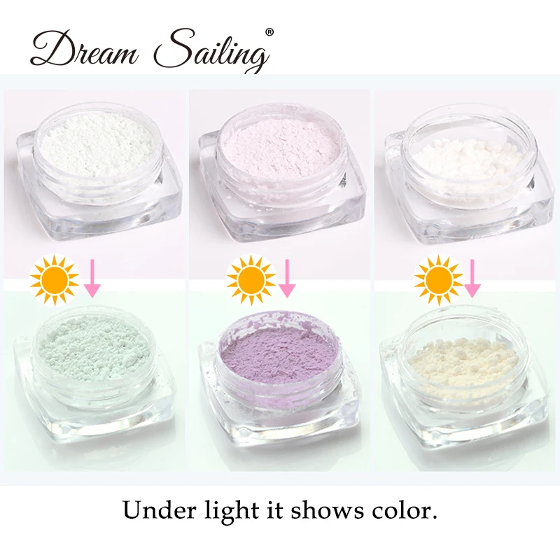1g Sunlight Sensitive Changing Color Powder UV Light Nail Photochromic Pigment Manicure Nail Art Decoration UV gel polish