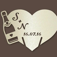 Шампанское бутылки вина метки для бокалов карты Эйфелева башня индивидуальные инициалы Свадебные Дата вечерние сопровождение стол имя номер карты