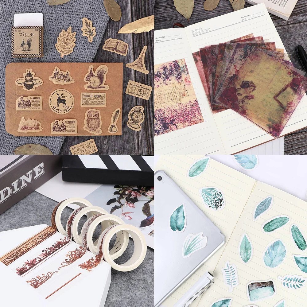 

Vintage Diary Paper Sticker Decoration Diy Diary Scrapbooking Sticker Self-adhesive Stickers for Scrapbooking