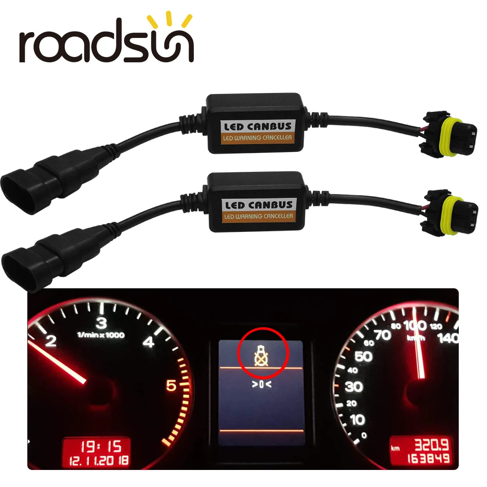 Roadsun H1 H3 H4 H7 9005 9006 H11 светодиодные Автомобильные фары Canbus проводка анти мерцание