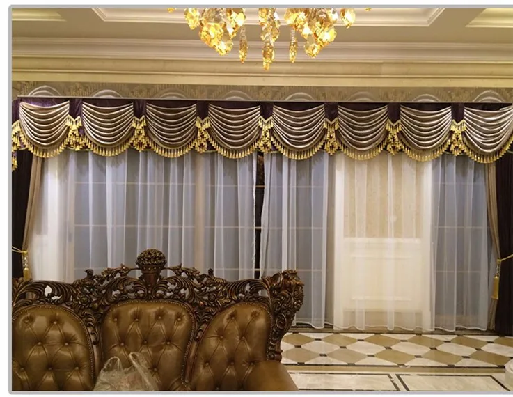 Комплект штор Хелен! Роскошные шторы для гостиной европейский стиль с балдахином итальянские бархатные затемненные шторы для спальни 08