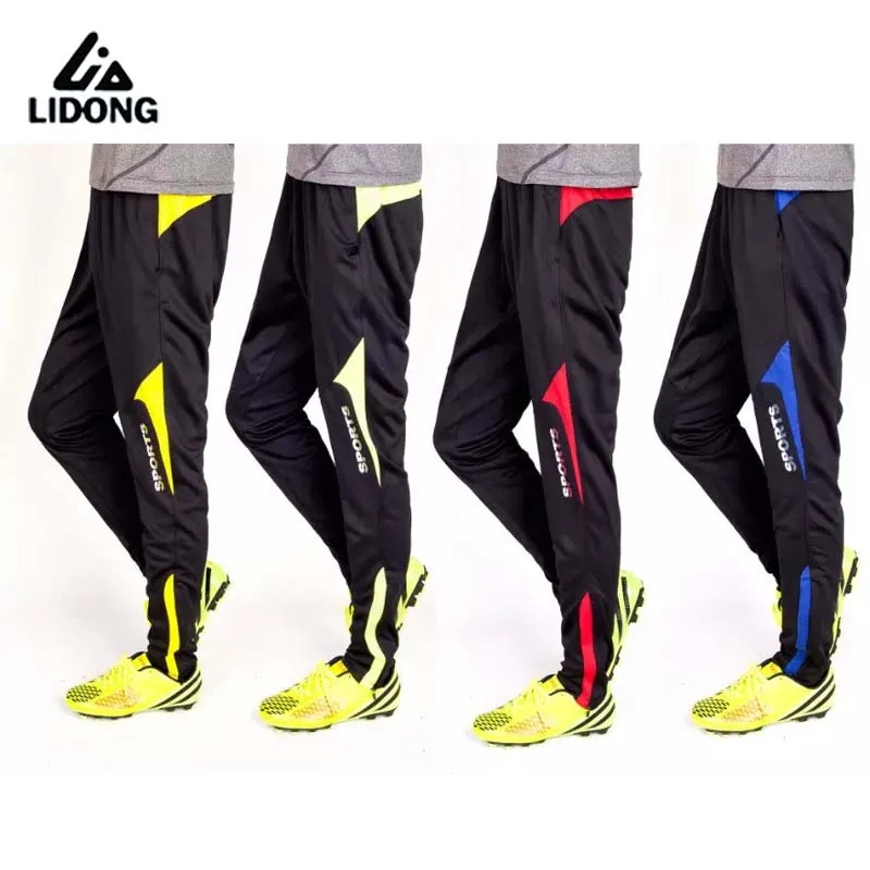 2016 Men Professional Soccer Training Pants Slim Skinny Sports Polyester Football Running Pants Tracksuit Trousers Jogging