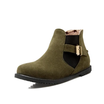 

Big size 34-52 New Round Toe Buckle Boots for Women Sexy Ankle Boots Heels Fashion warm Winter Spring Autumn Casual Shoes 502