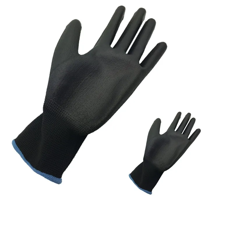 13G black PU Work Gloves Palm Coated ,working gloves,Workplace Safety Supplies,Safety Gloves PU518,guantes trabajo 24pcs=12pairs IMG_1920