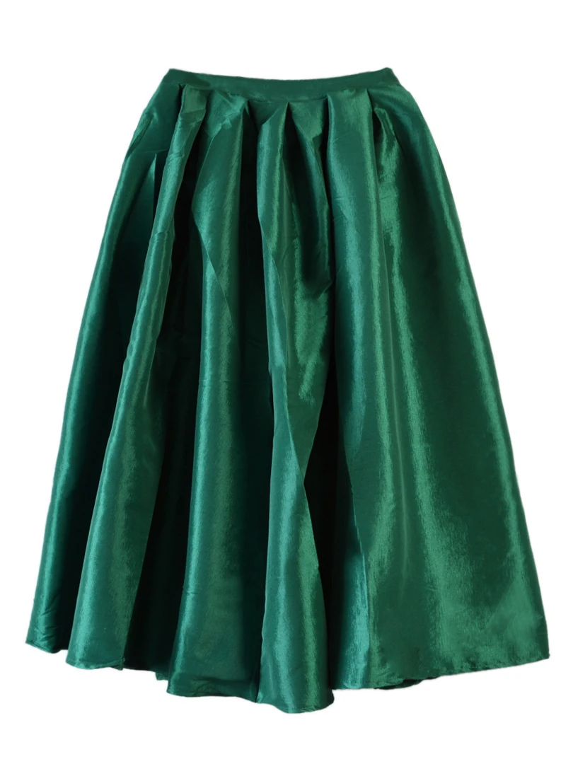 Persun Green Midi Skater Skirt CKDL3781 ( Free Shipping)in Skirts from