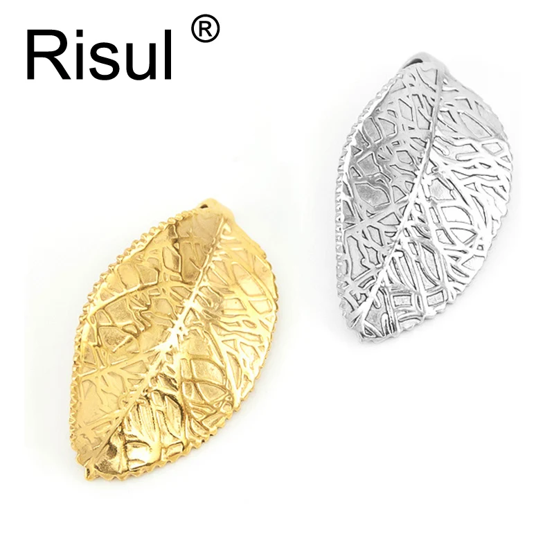 

Risul leaf leaves plant charms golden little small charms tags artificial plants DIY parts to make jewelry stainless steel 50pcs
