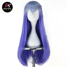 Miss U волосы Петуния длинный прямой парик Ombre Синий девушки Хэллоуин Косплэй парик с тесьмой для взрослых