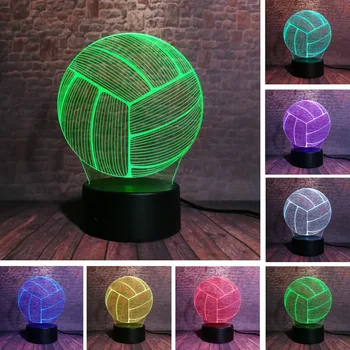

2020 New Sports Volleyball 3D RGB LED Night Light 7 Color Change Desk Sleeping Lamp Child Kids Xmas Birthday Gifts for Athlete