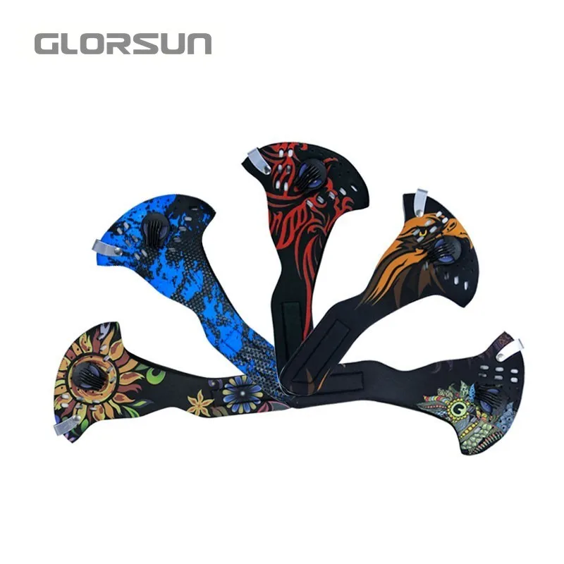 GLORSUN маска для лица, моющаяся, высокое качество, на заказ, напечатанная n95 n99, воздушный фильтр для дыхания, Заказная Спортивная маска из углерода