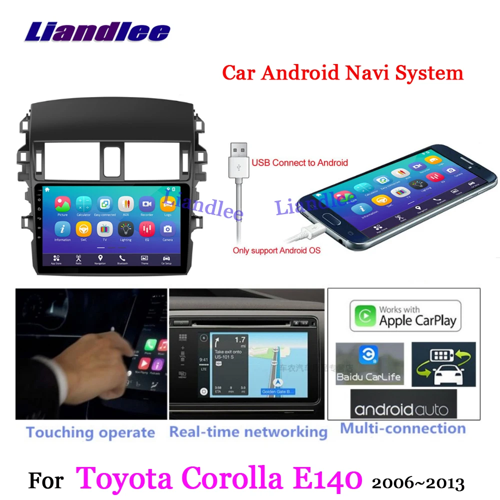 Perfect Liandlee For Toyota Corolla E140 2006~2013 Android 7.1 System Radio Carplay BT Camera Wifi FM GPS Map Navi Navigation Multimedia 1