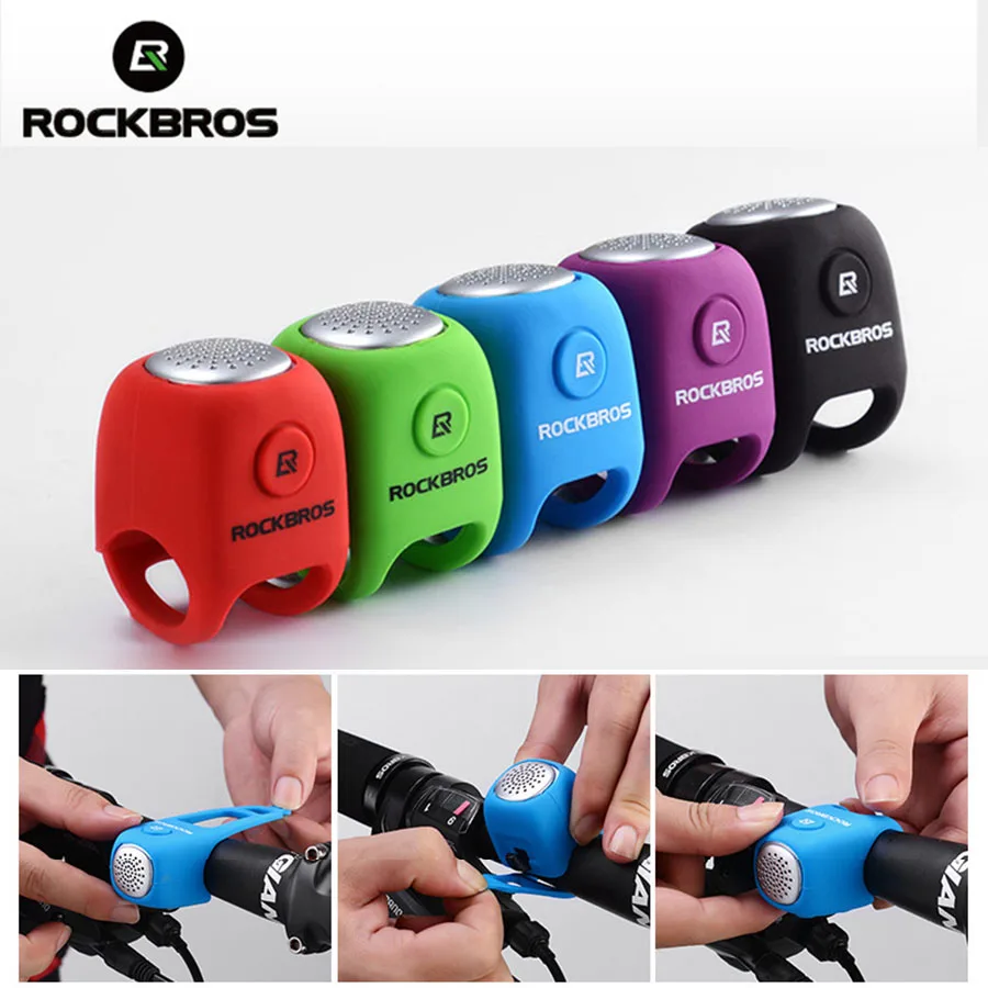 ROCKBROS Electric Bicycle Bells Horn Rainproof MTB Bike Handlebar Bells Silica gel Shell