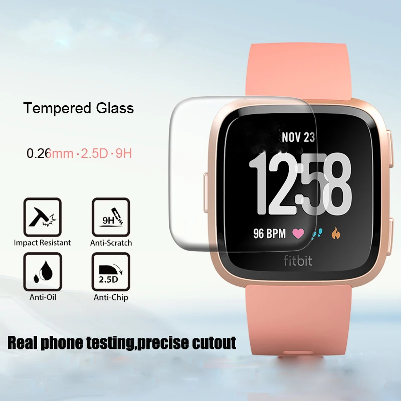 1 шт/2 шт 9H 2.5D Премиум Защитная пленка для экрана HD закаленное стекло для Fitbit умные часы Versa Band