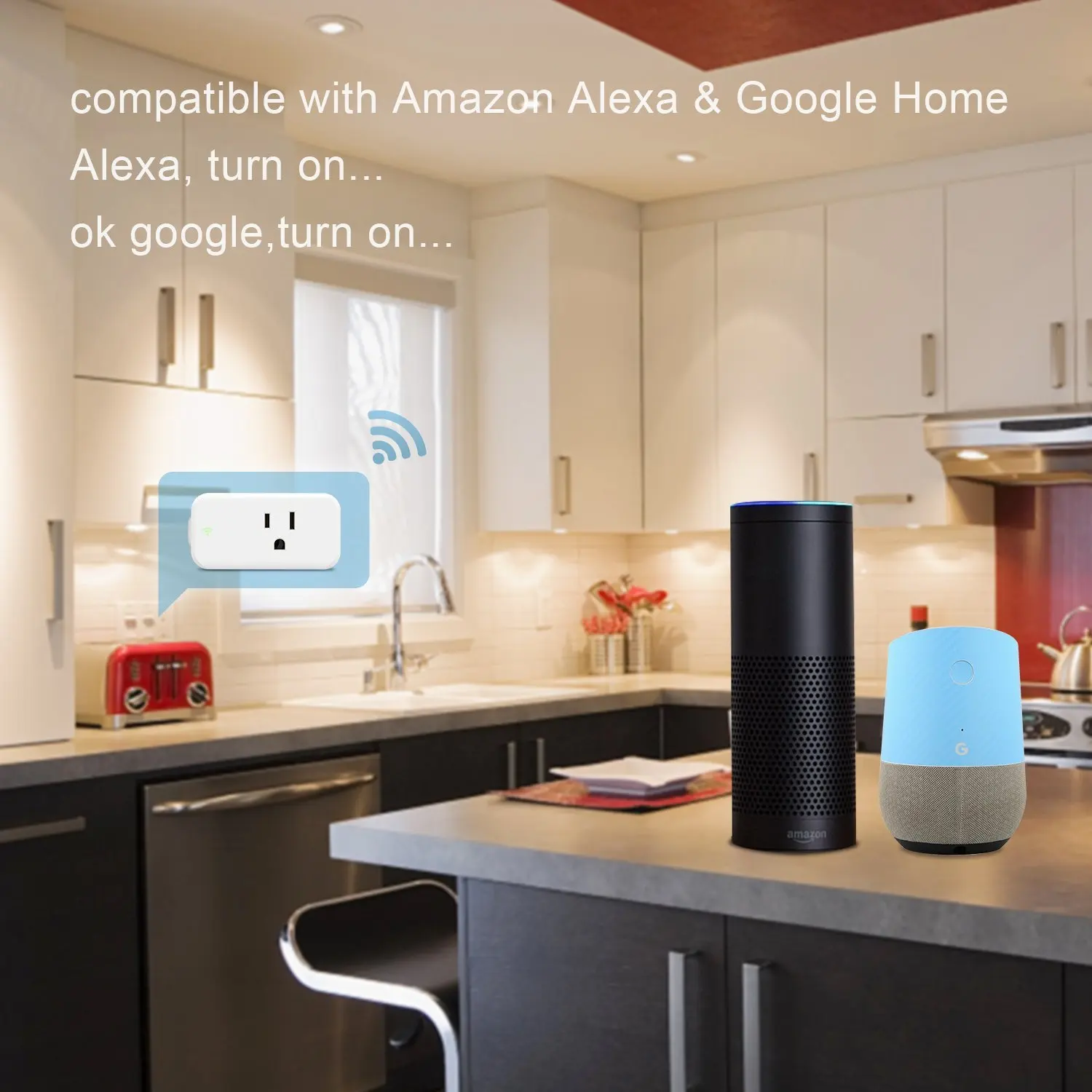 Wi Fi розетка с дистанционным управлением мини умная вилка работает Amazon Alexa Google Home
