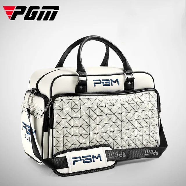 Pgm женская сумка для гольфа, водонепроницаемая сумка из искусственной кожи, большая емкость, обувь для гольфа, сумка для женщин, двухслойная спортивная сумка D0059 - Цвет: Белый
