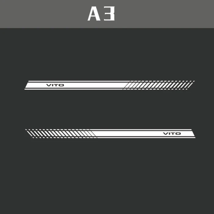 2 шт гоночные боковые полосы наклейки для эмблем виниловые наклейки для Mercedes Vito - Название цвета: White