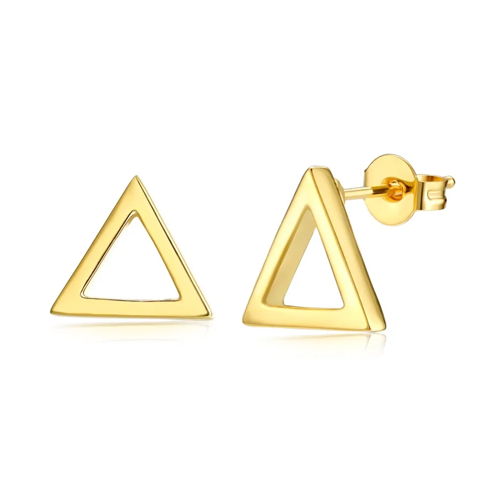 

New arrive simple stud Earrings For Women ,Gold / Rose Gold Color Triangle Earrings, Popular party jewelry earrings