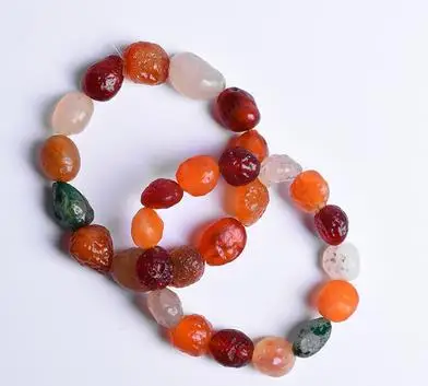 

Natural gobi agate raw stone hand string colorful bracelet
