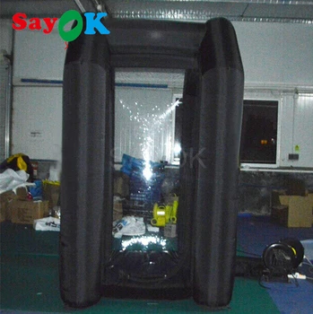 Price Sayok Inflatable Money Machine Booth Inflatable Cash Cube Booth Machine With Air Blower For Event, Promotion(Black/Blue)