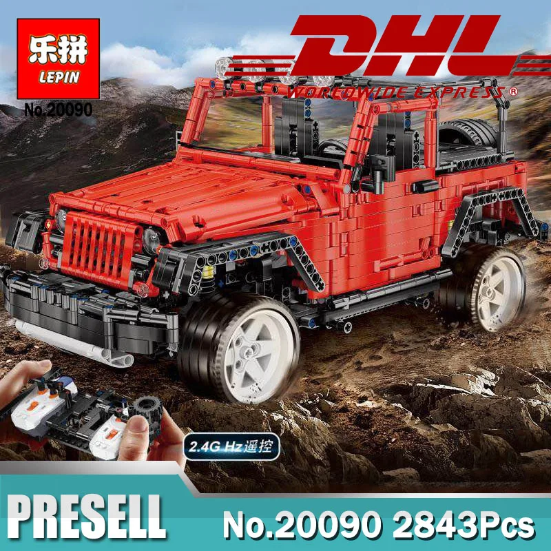 

New Lepin 20090 Jeep Wrangler Rubicon Model RC Off-Road Vehicle MOC-5140 Building Blocks Motors Trucks Bricks Educational Toys